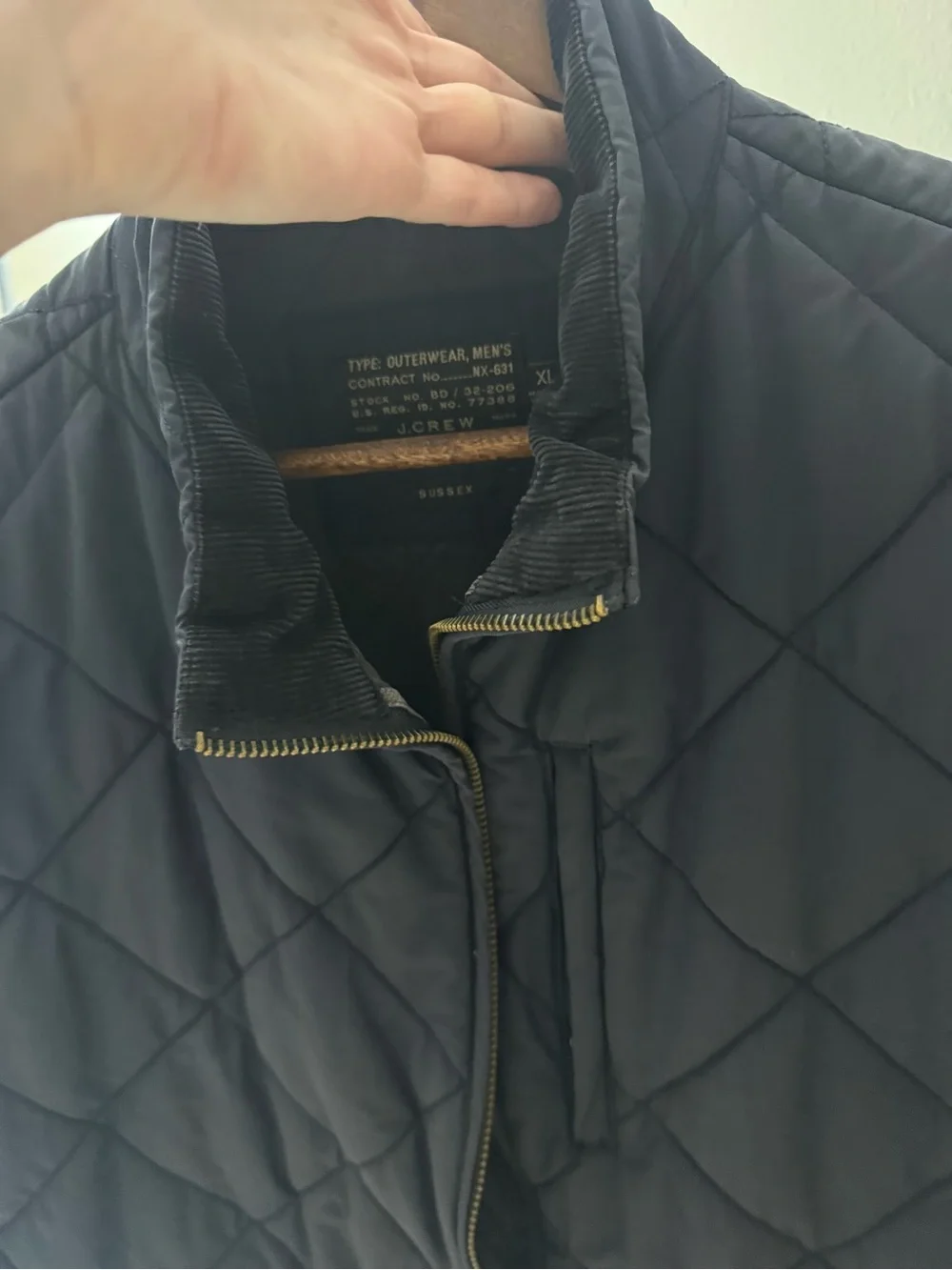 J. Crew Quilted Vest in Navy Blue
